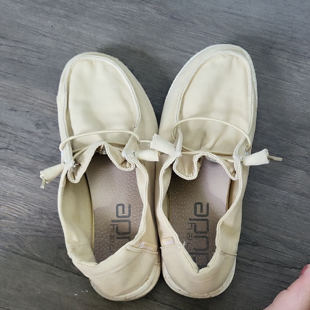 Hey Dude Cream Flats